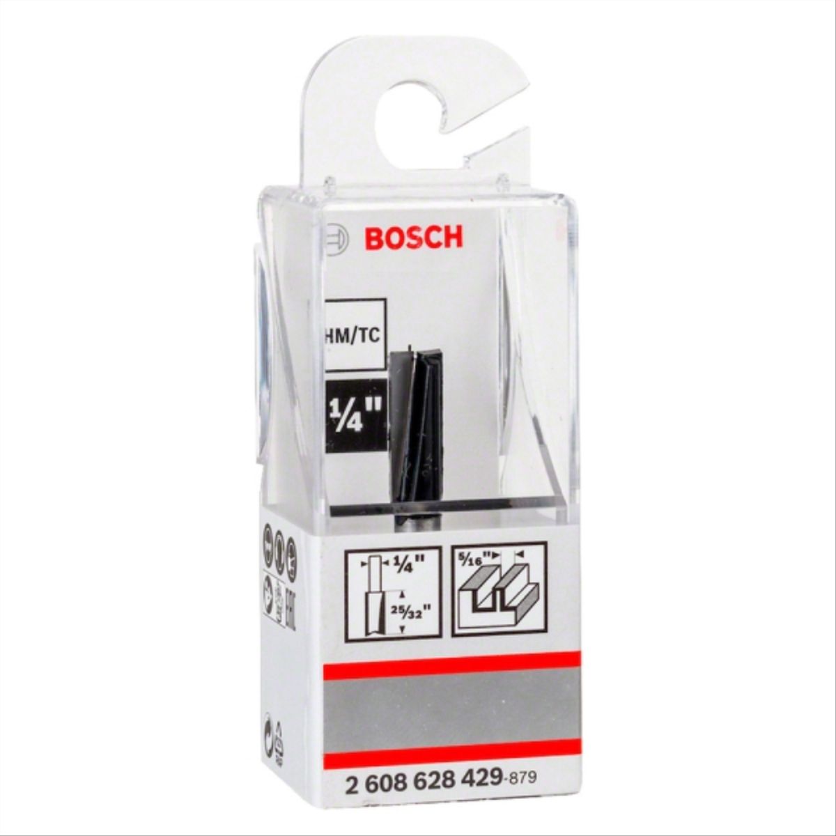 BOSCH - Fresa madera 1/4" ranura recta 2 filos corte 5/16"