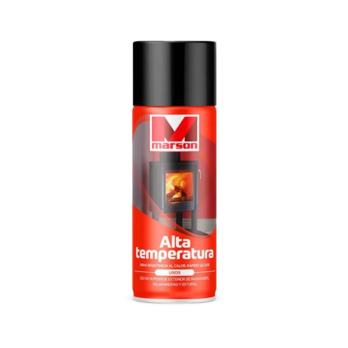 MARSON - Pintura en spray para alta temperatura negro 485 ml