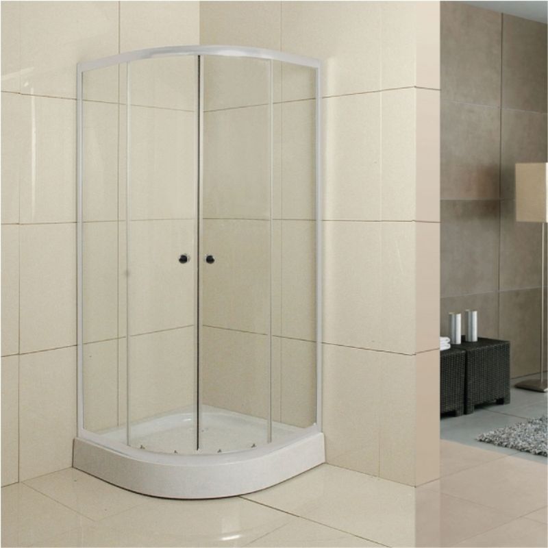 DUSCHY - Cabina de ducha redonda cromo 90 cm 4 mm