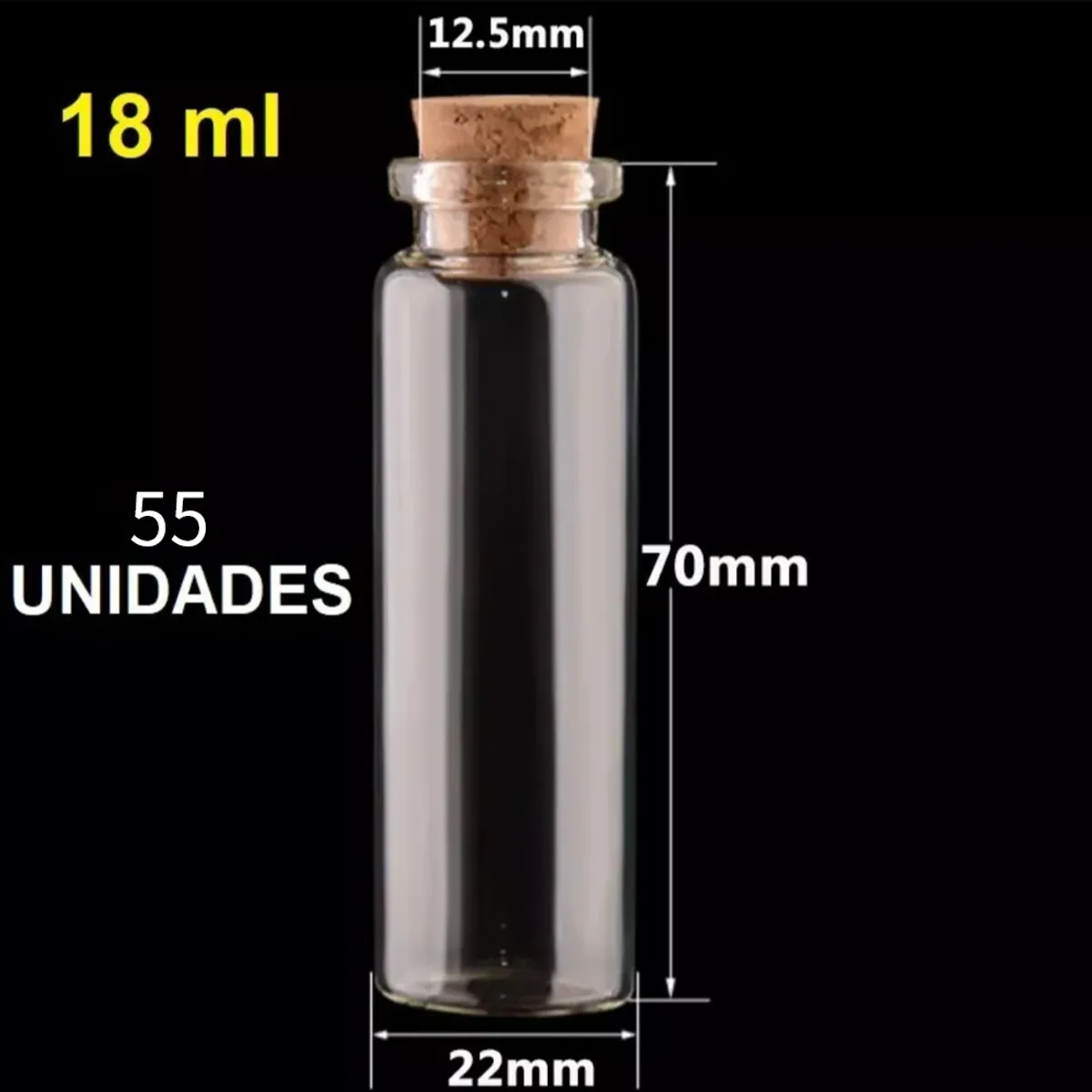 Pack 55 De Minibotellas De Vidrio Con Tapón De Corcho, marca KINDA NICE - Foto 2