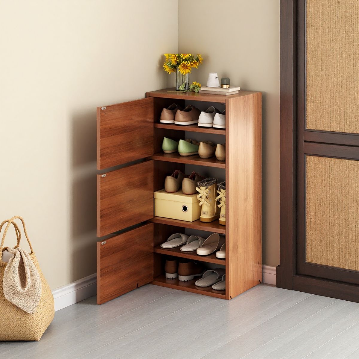 GENERICO - Zapatero Madera 5 Divisiones 89x30x42cm