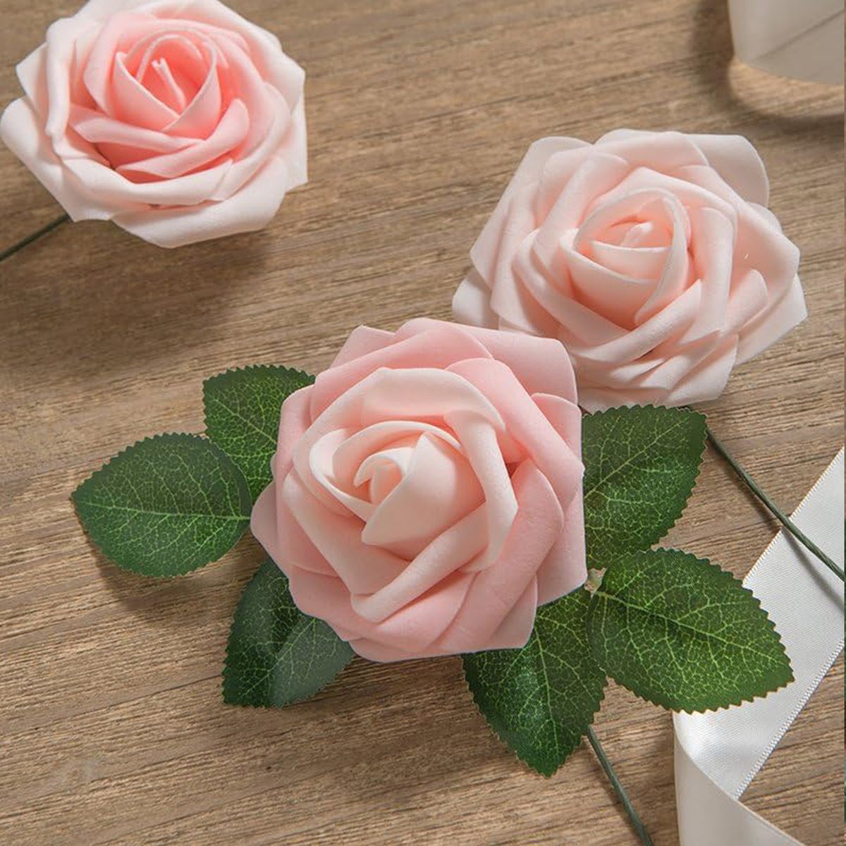 WELDMON - 25 Flores Artificiales Decoración y regalos de Rosa artificial