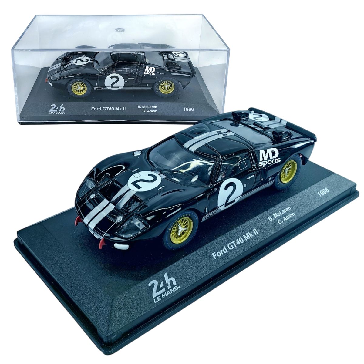 BBURAGO - Auto Ford Gt40 Mk 24h Lemans 1966 Bruce Mclaren Acrilic 1:43