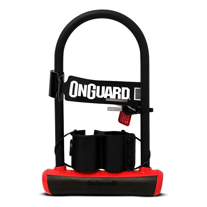 NO LOGO - Candado Bicicleta U On Guard Acero 230 X 115 Mm Neon Soporte Rojo