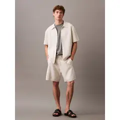 CALVIN KLEIN - Short de Malla Jacquard Beige