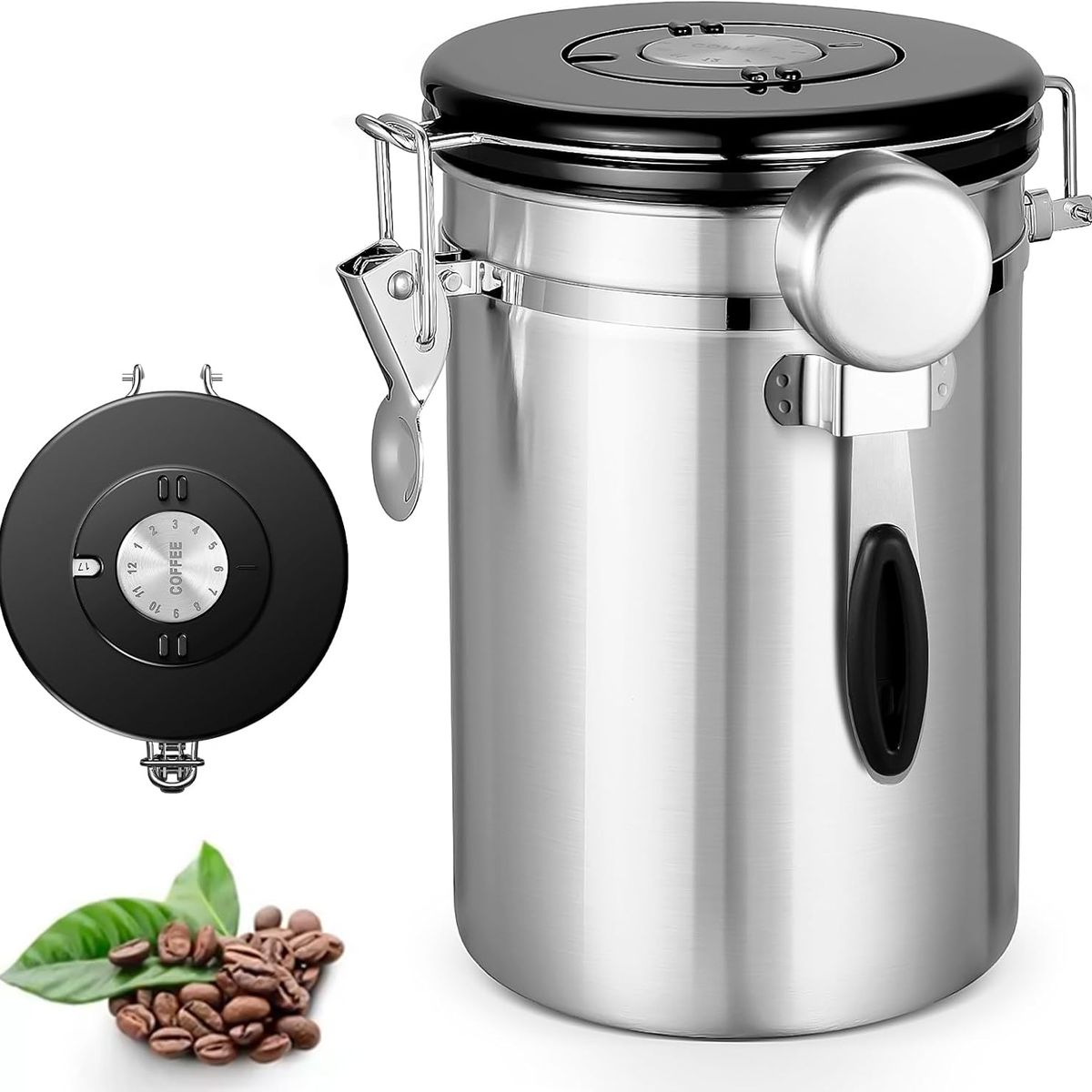 KUANGYE - Lata De Café Contenedor De Alimentos Sellado 1,5 L