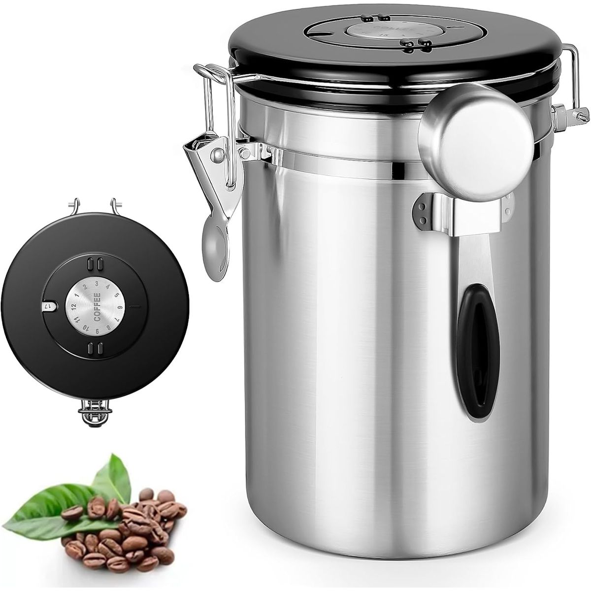 KUANGYE - Lata De Café Contenedor De Alimentos Sellado 1,5 L