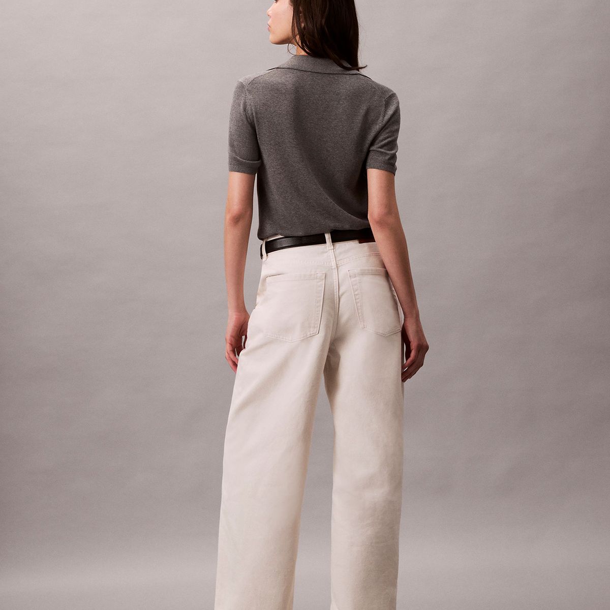 CALVIN KLEIN - Pantalón Barrel Soft Bone Beige Calvin Klein