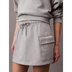 CALVIN KLEIN - Minifalda Cargo de Felpa de Algodón Gris