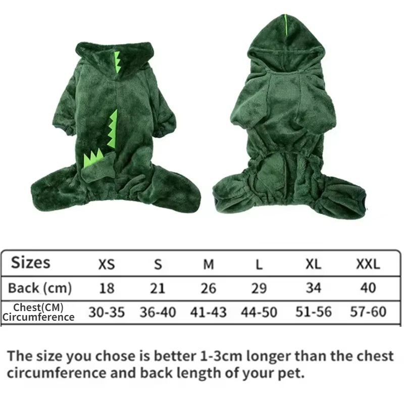 DANWEILE - Disfraz para Perro Halloween- Dinosaurio Verde - M