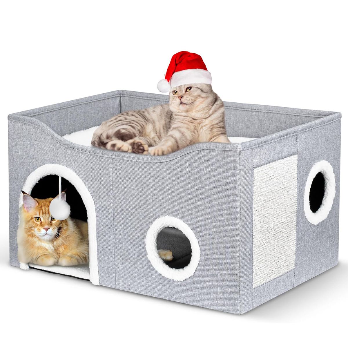 WELDMON - Cama Nido para Mascotas y cama gatos Con rascador para gatos