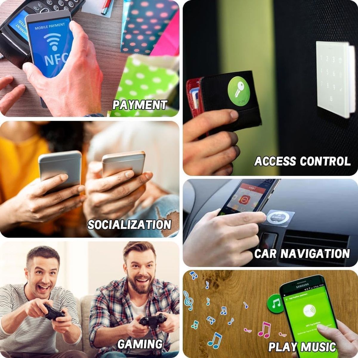 KUANGYE - 10 X Tag Nfc Compatible Con Amiibo Y Nfc Rfid Ntag215