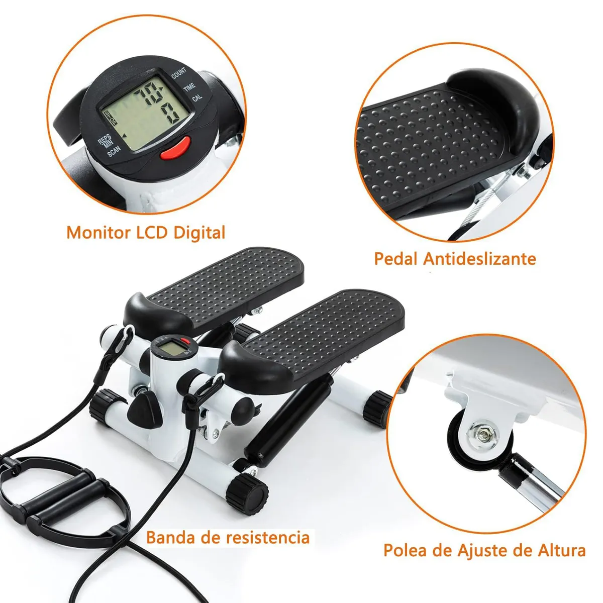 WELDMON - Mini Escaladora Elíptica Paso con Bandas Resistencia