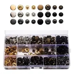 KUANGYE - 100 Botón Metal Broche Remache Presión Snap 10mm A 17mm