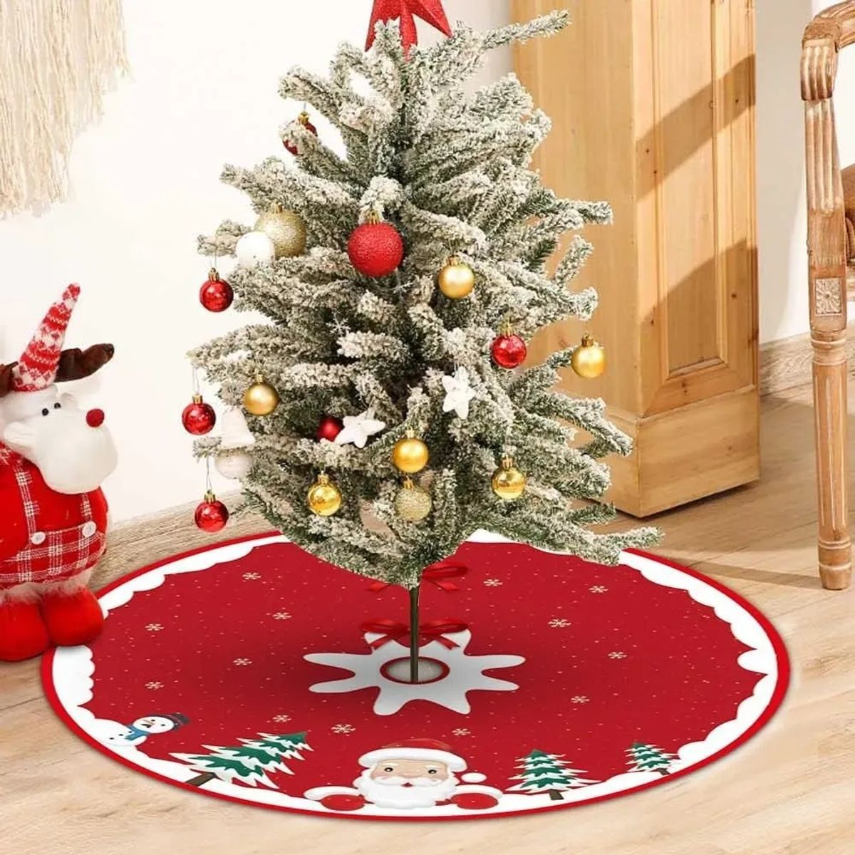 KUANGYE - Faldón Para Árbol De Navidad 120cm Decoración Pie De Árbol