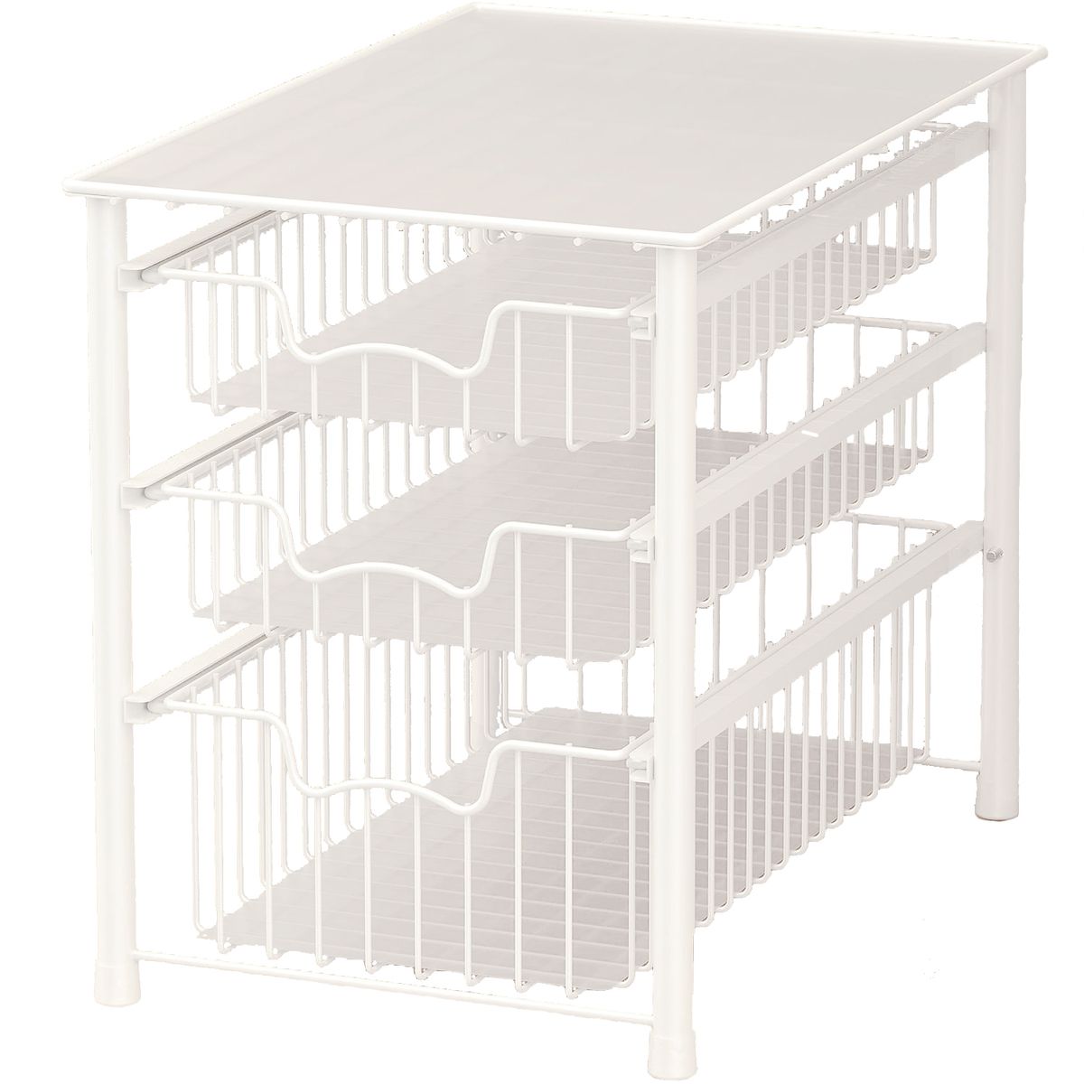 WELDMON - Cajón Organizador de Cesta Deslizante Apilable de 3 Niveles-Blanco