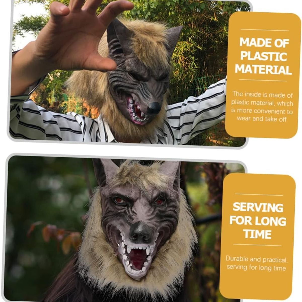 KUANGYE - Halloween Werewolf Costume Wolf Claws Gloves and Head Mask