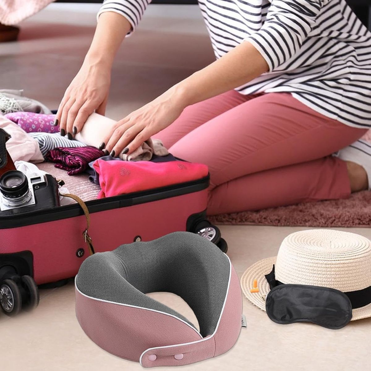 Almohada cervical en forma de U almohada de viaje ergonómica, marca AIZO - Foto Principal