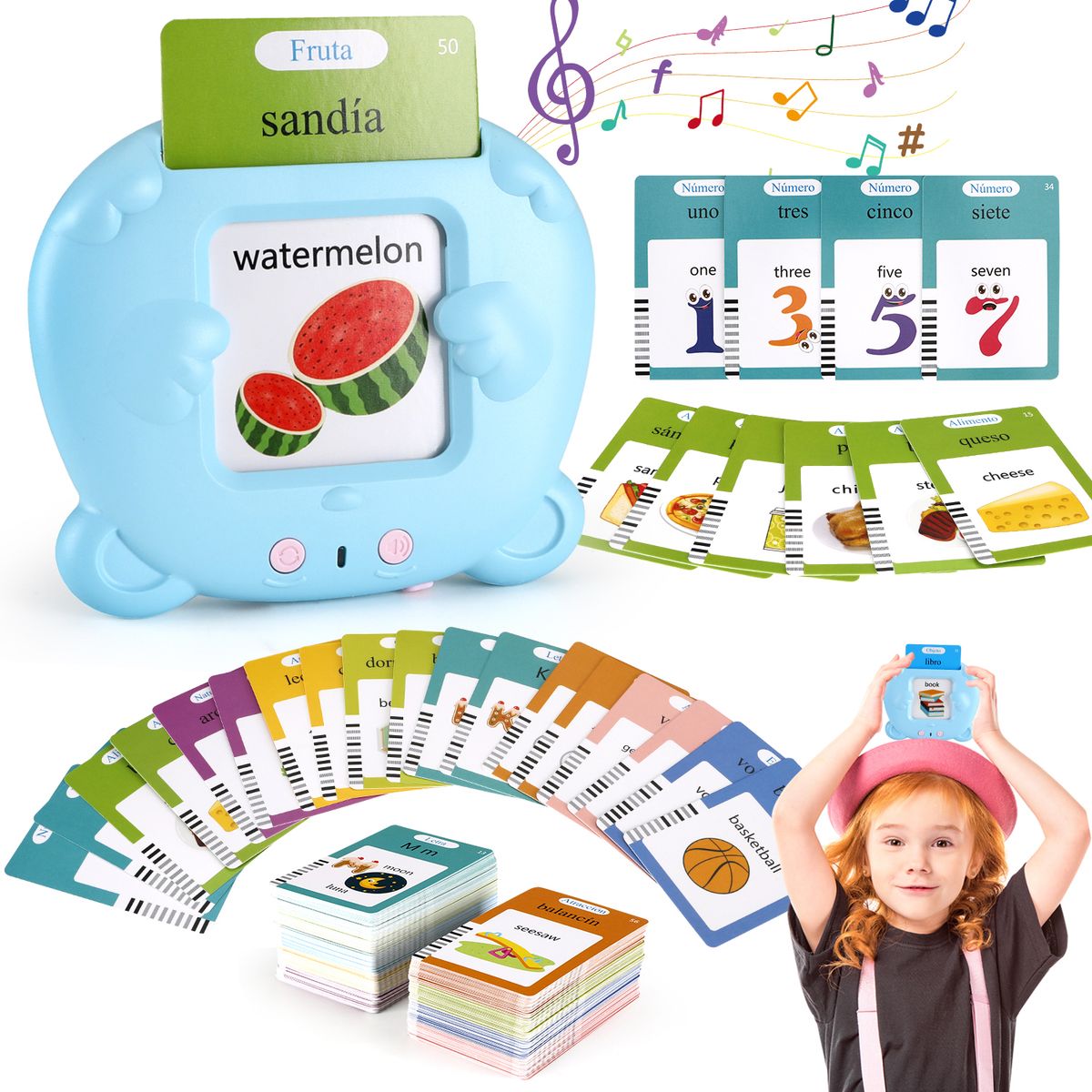 LUKOVEE - Juguetes Aprendizaje Español-inglés Para Niños 510 Palabras
