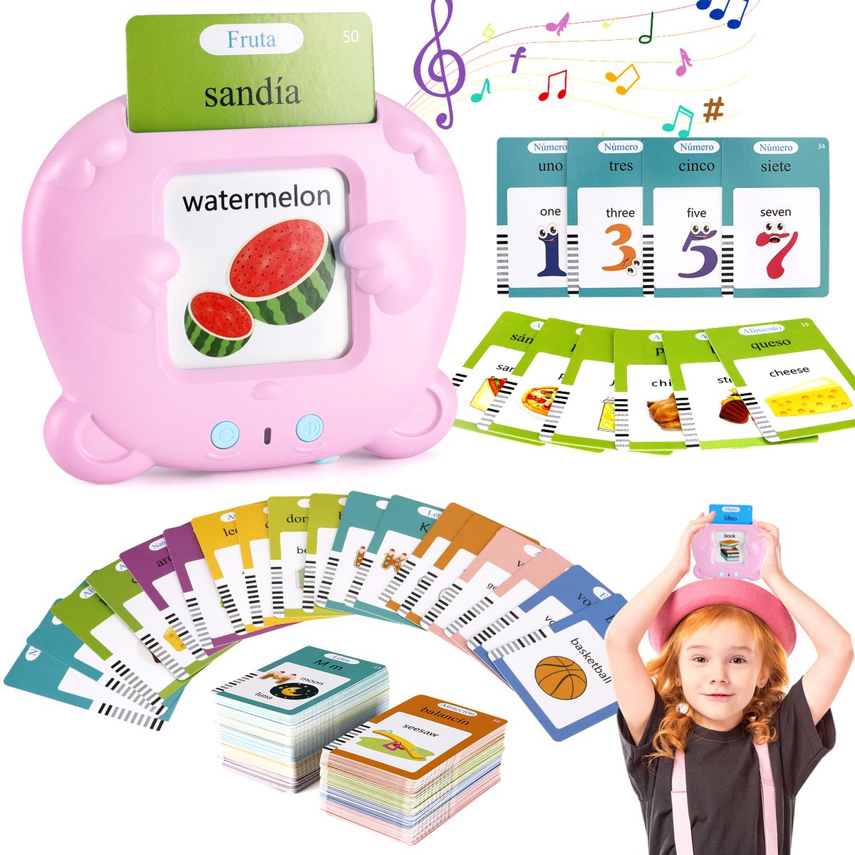 LUKOVEE - Juguetes Aprendizaje Español-inglés Para Niños 510 Palabras