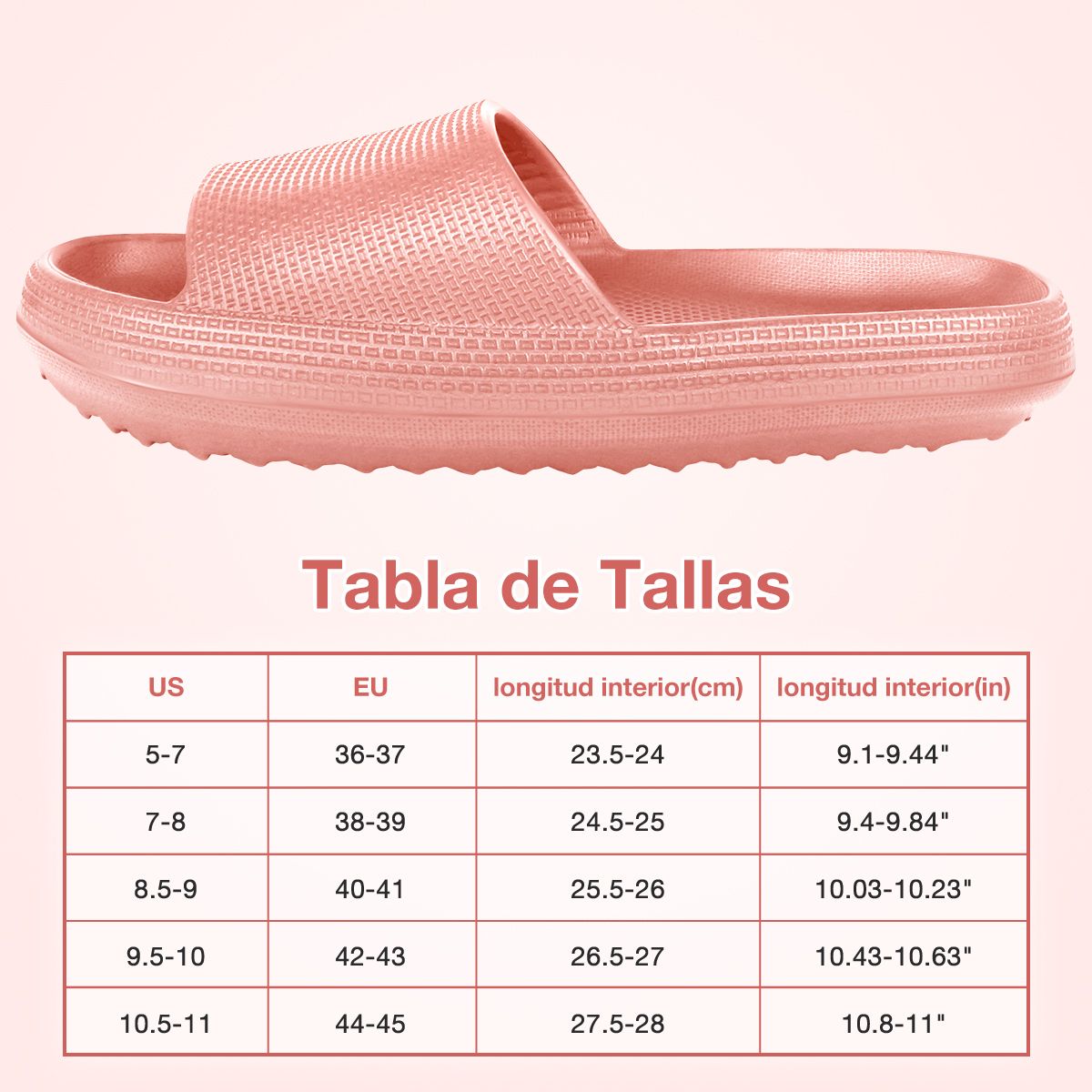 SUPERCENTER - Sandalias Y Chalas De Antideslizante Eva Para Hombre Y Mujer Rosa