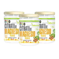 HEALTHNATURAL - Pack 3 Citrato de Magnesio en Polvo 160g Health Natural