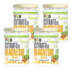 HEALTHNATURAL - Pack 4 Citrato de Magnesio en Polvo 160g Health Natural