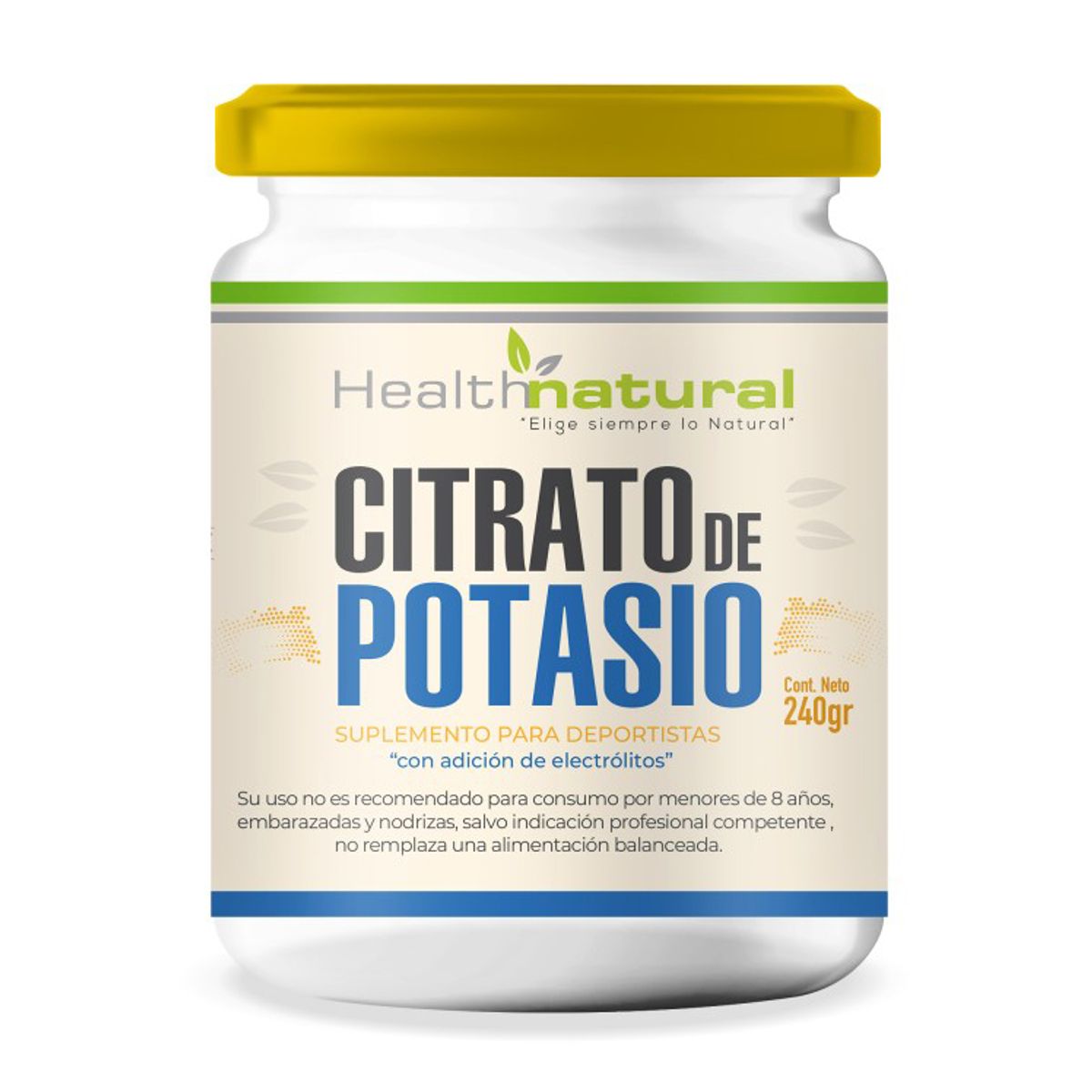 HEALTHNATURAL - Pack 2 Citrato de Potasio en Polvo 240g Health Natural
