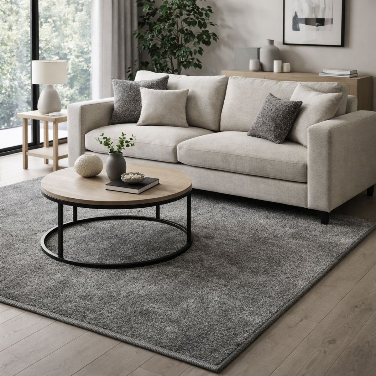 ELEMENTS & CO - Alfombra Plain Grafito 200x285 cm