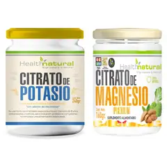 HEALTHNATURAL - Pack Citrato de Potasio + Citrato de Magnesio Puro en Polvo
