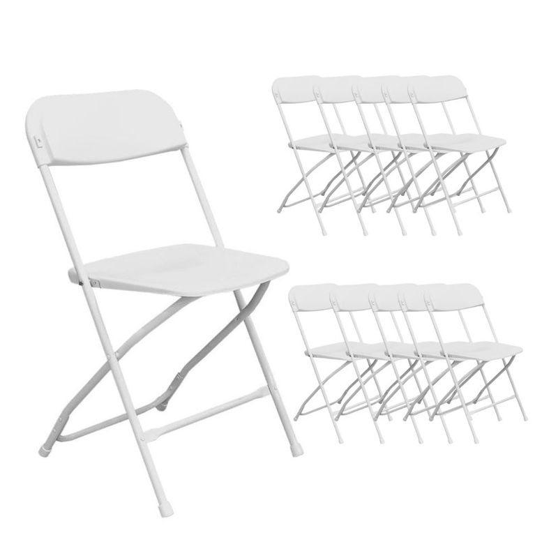 AGM - Pack 10 sillas plegables Blanco para evento AGM