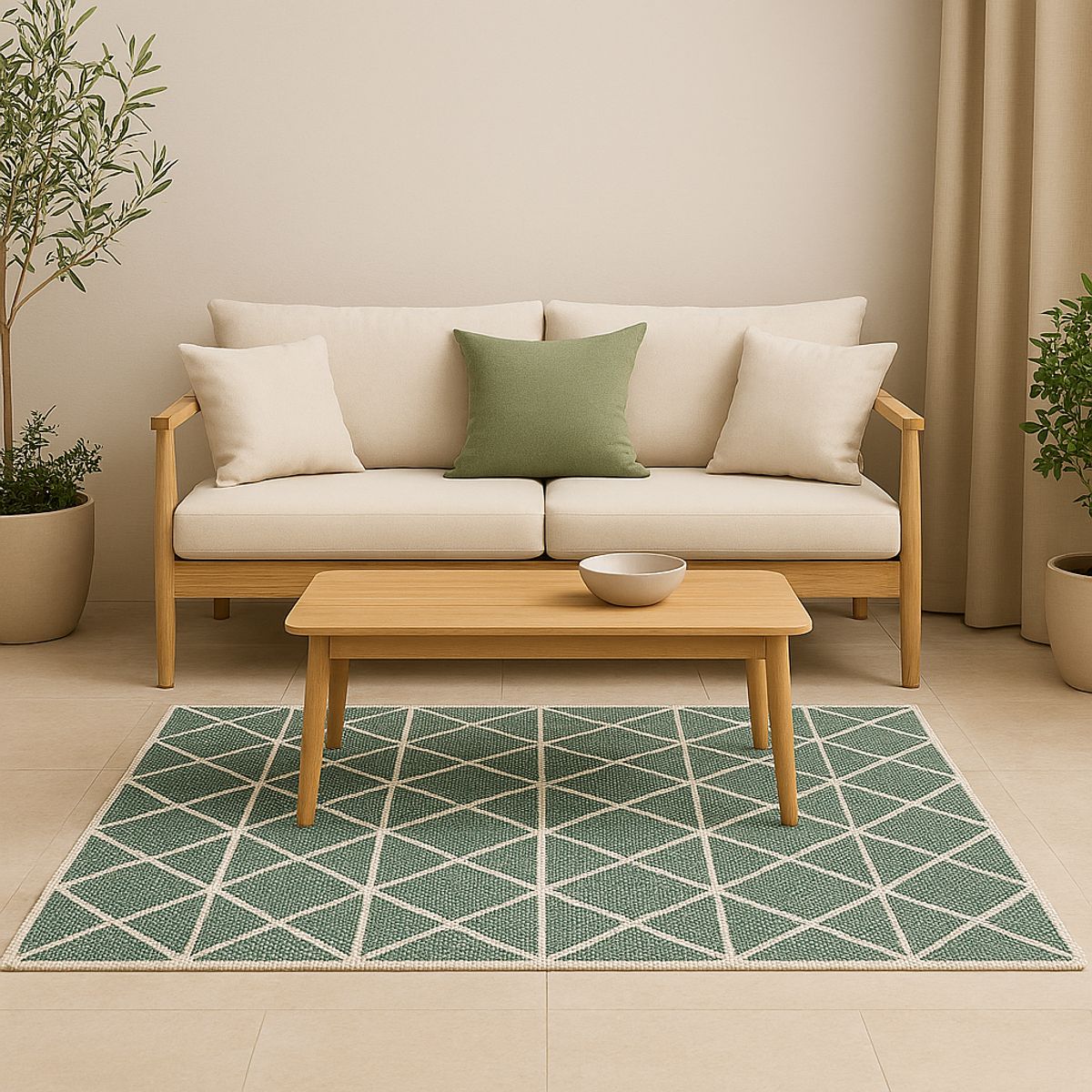 ELEMENTS & CO - Alfombra Rombos Turquesa 200x290 cm