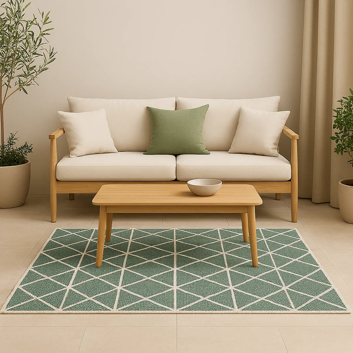 ELEMENTS & CO - Alfombra Rombos Turquesa 160x230 cm