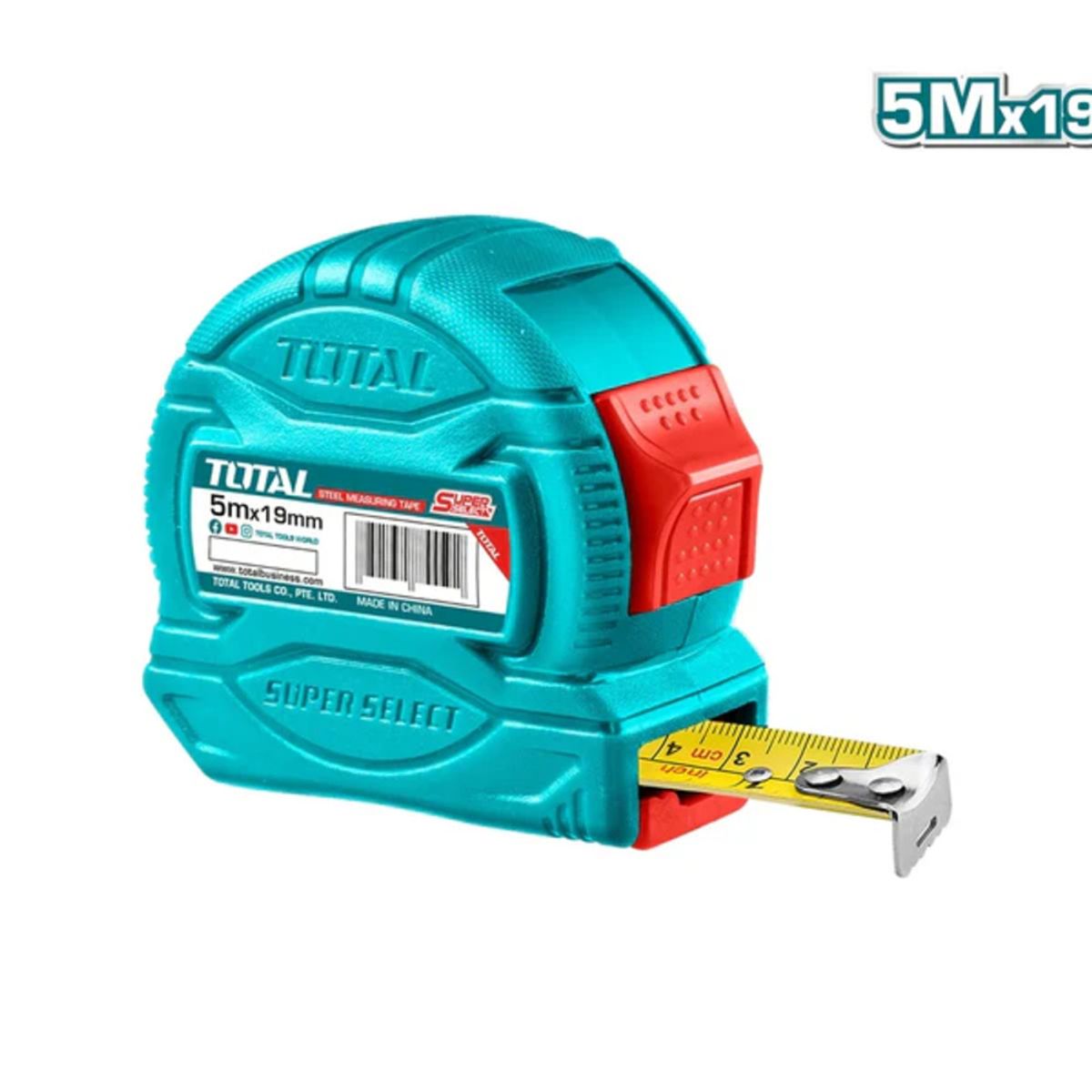 TOTAL TOOLS - Cinta Huincha De Medir Metrica De Acero 5mts x 19mm