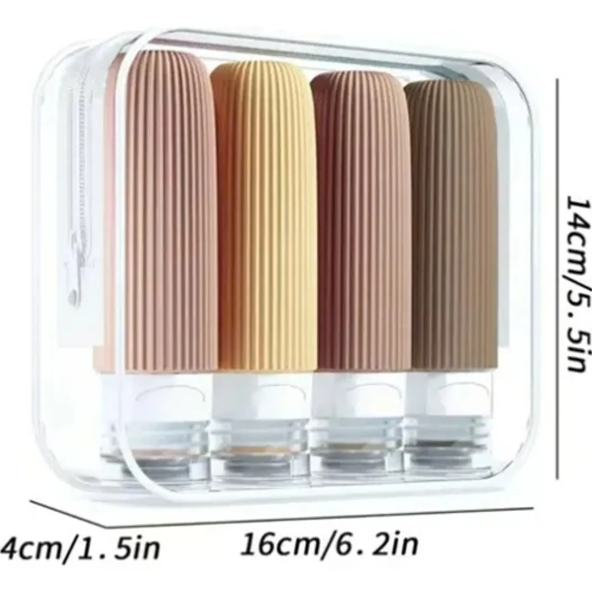 GENERICO - Set Botella De Viaje Dispensadora De Silicona 4 Contenedores Colores