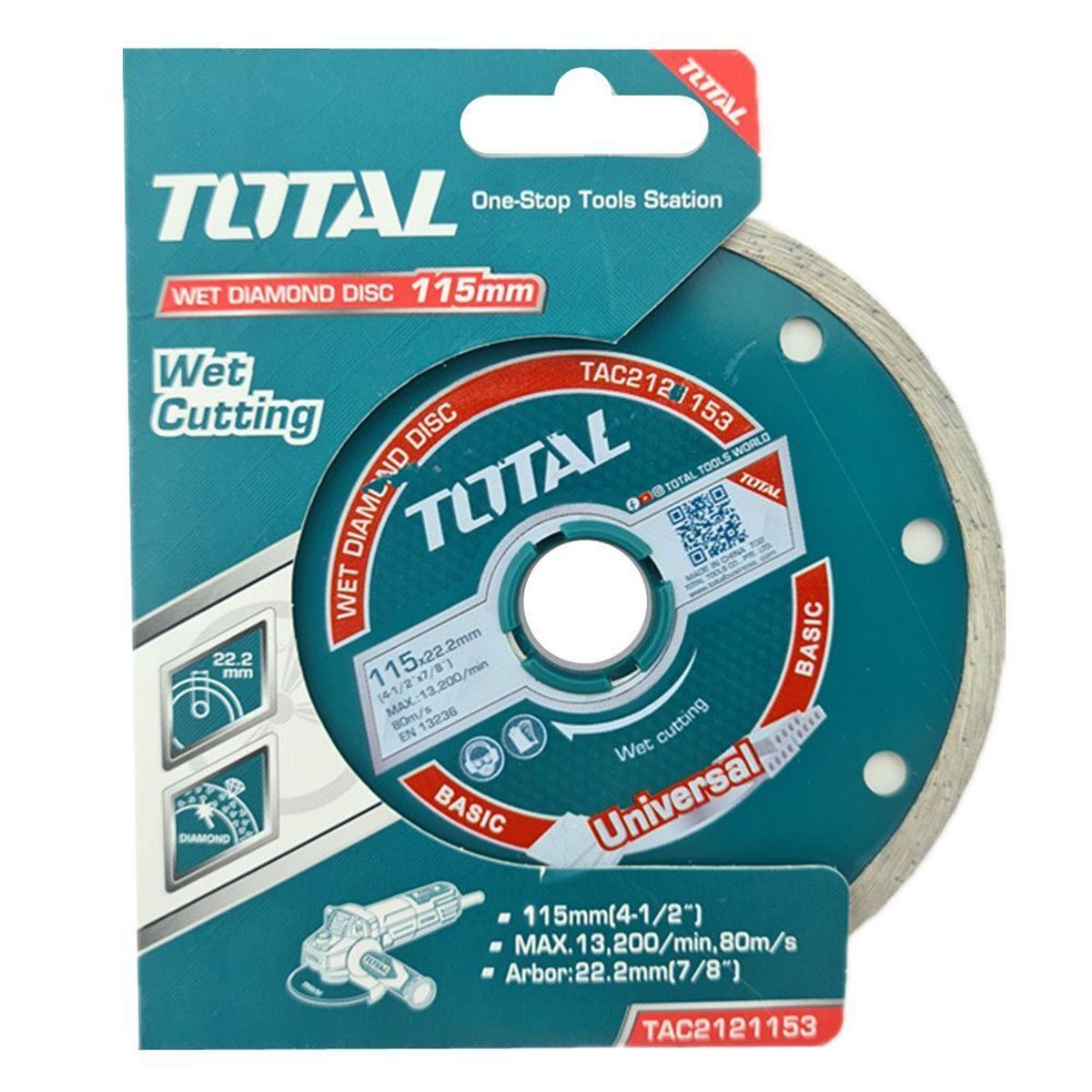 TOTAL TOOLS - Disco Diamantado Corte Humedo 4 12 115mm Total Tac2121153