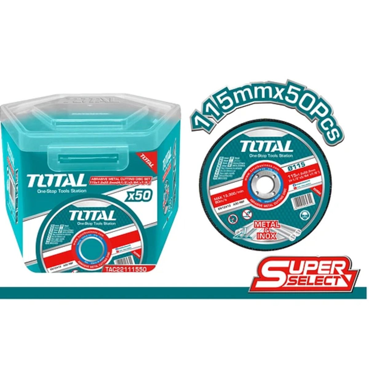 TOTAL TOOLS - Disco De Corte P Metal Acero Inoxidable 115mm 25 Und