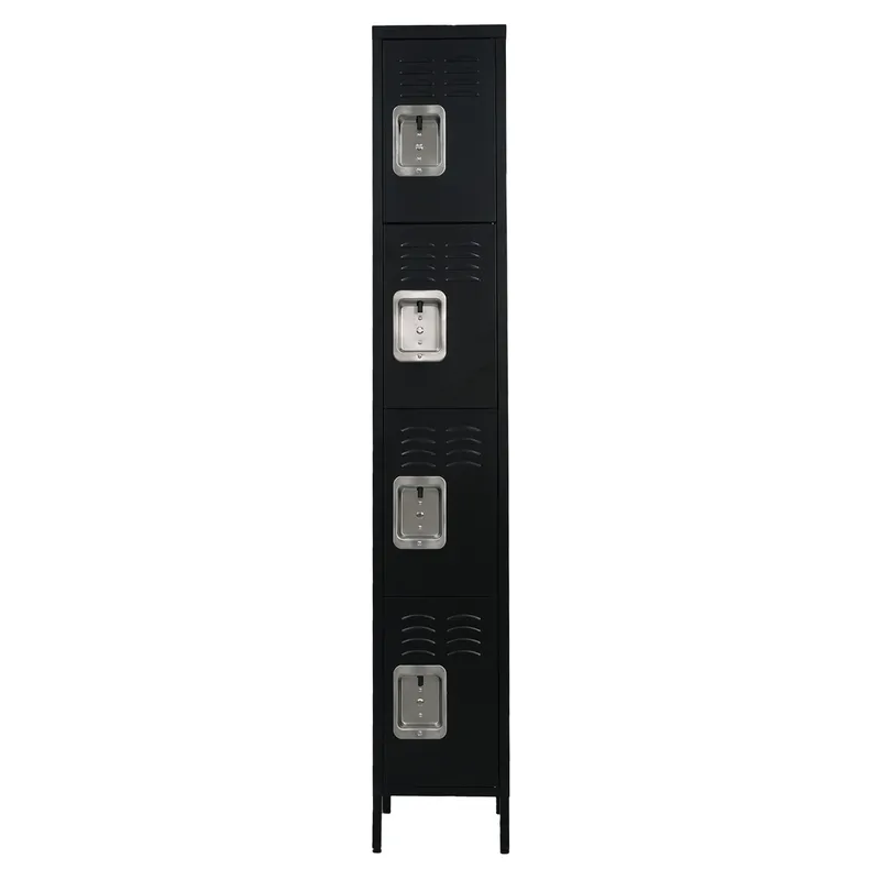 GENERICO - Casillero locker metálico black: 1 cuerpo 4 puertas