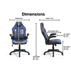AGUILA - Silla ergonómica cómoda WCF-3003 azul