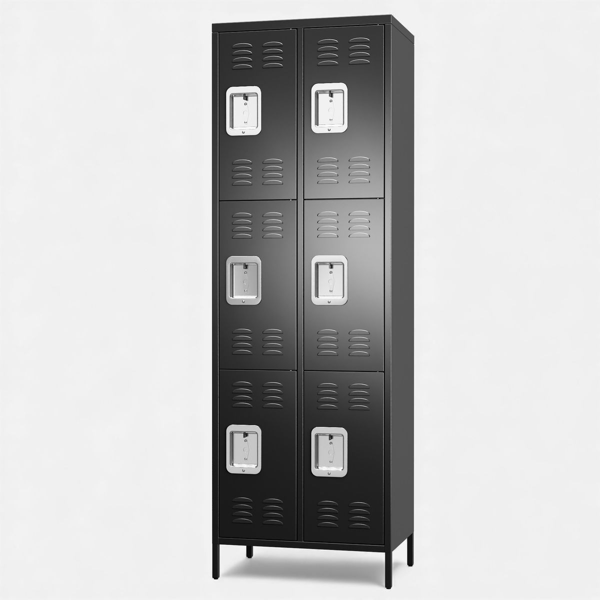 GENERICO - Casillero locker metálico black: 2 cuerpos 6 puertas