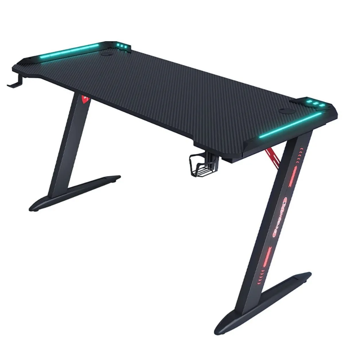 CRUSEC - Escritorio Gamer Profesional 120x60x72cm Mesa Con Luces RGB…