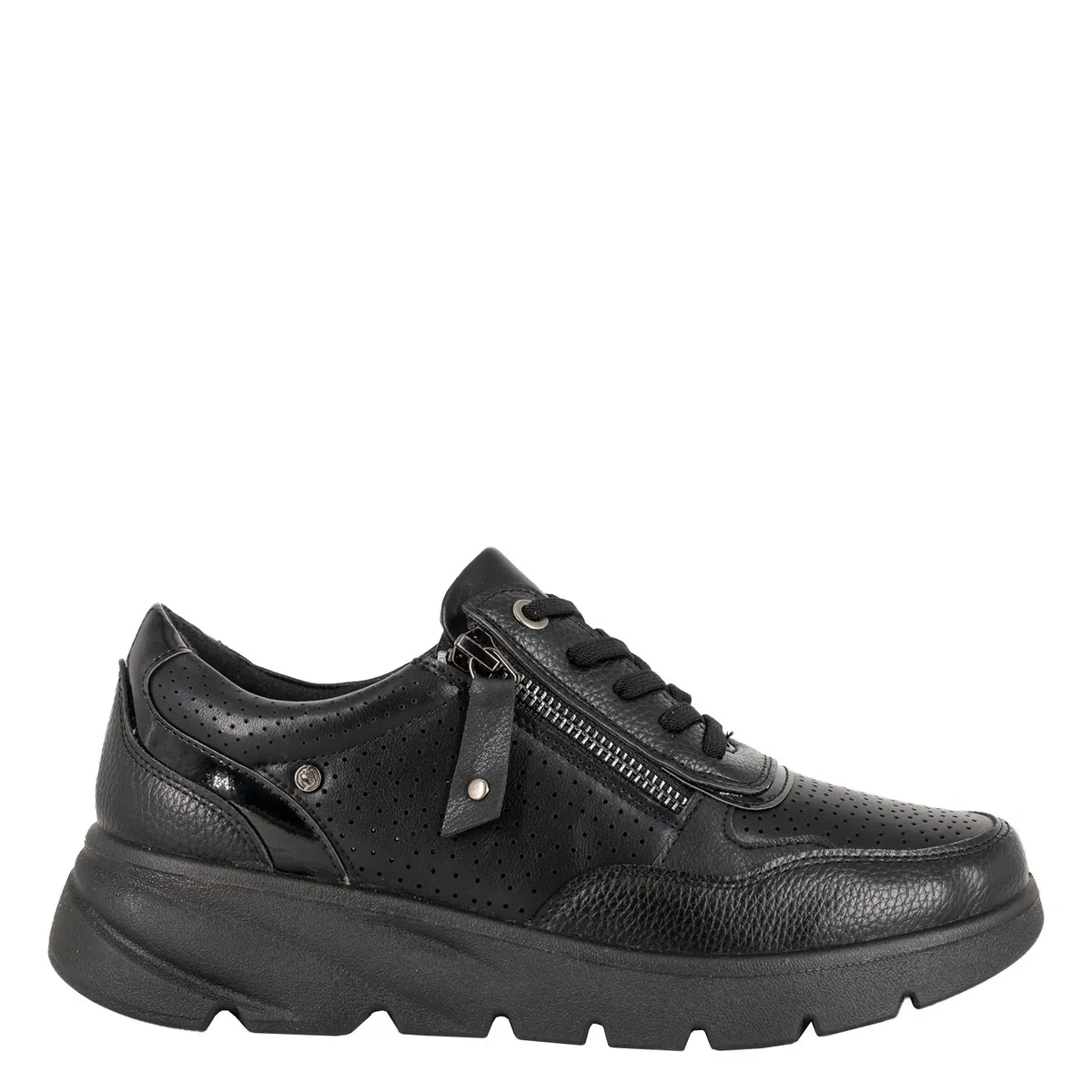 PASSER - Zapatilla Mujer Negro Leton Passer