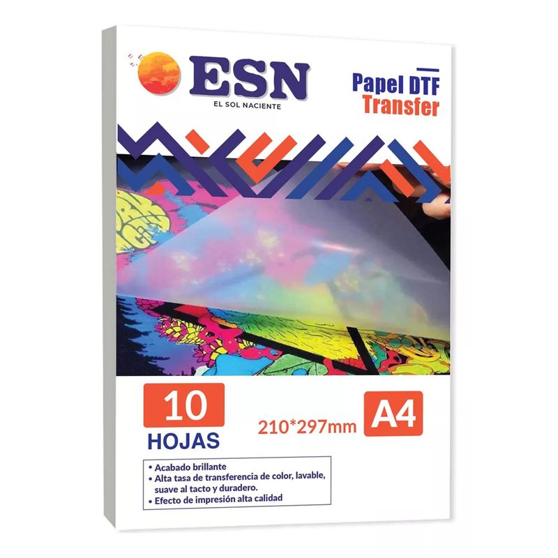 GENERICO - Papel Film Dtf A4 10 Hojas - Direct To Film - Esn - Blanco