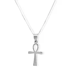 ANDREA COGGIOLA JOYAS - Collar Cruz Ankh Plata Fina 925