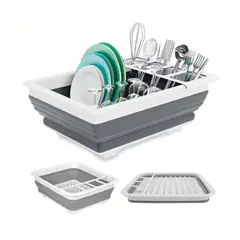 GENERICO - Escurridor Secador Platos Silicona Plegable Cocina Multiuso