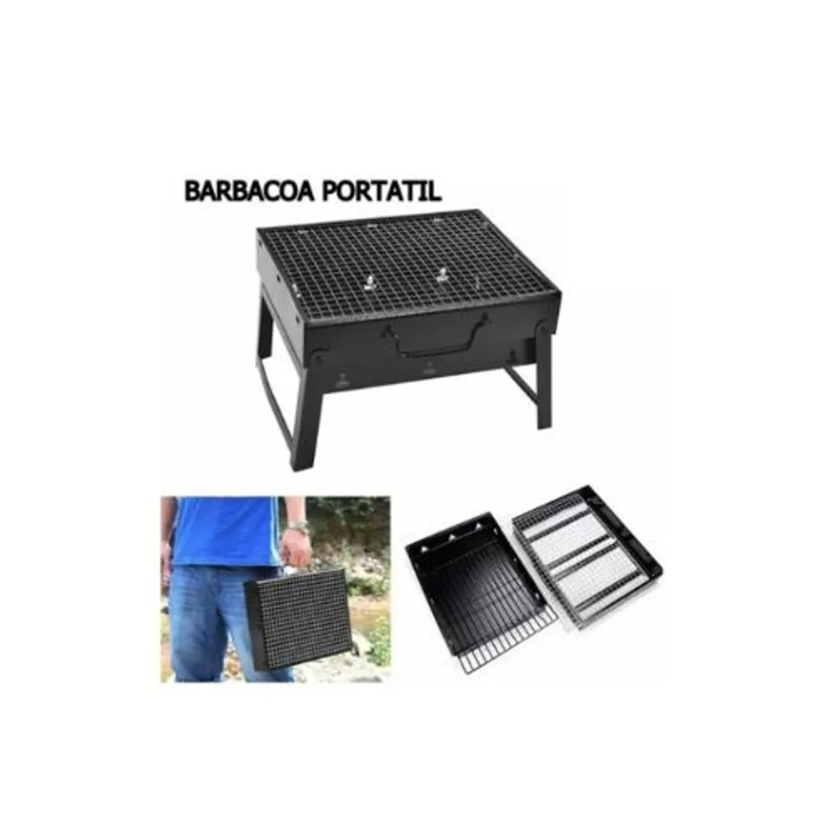 GENERICO - Parrilla Asados Portátil Carbón Plegable 40 X 27 Cm