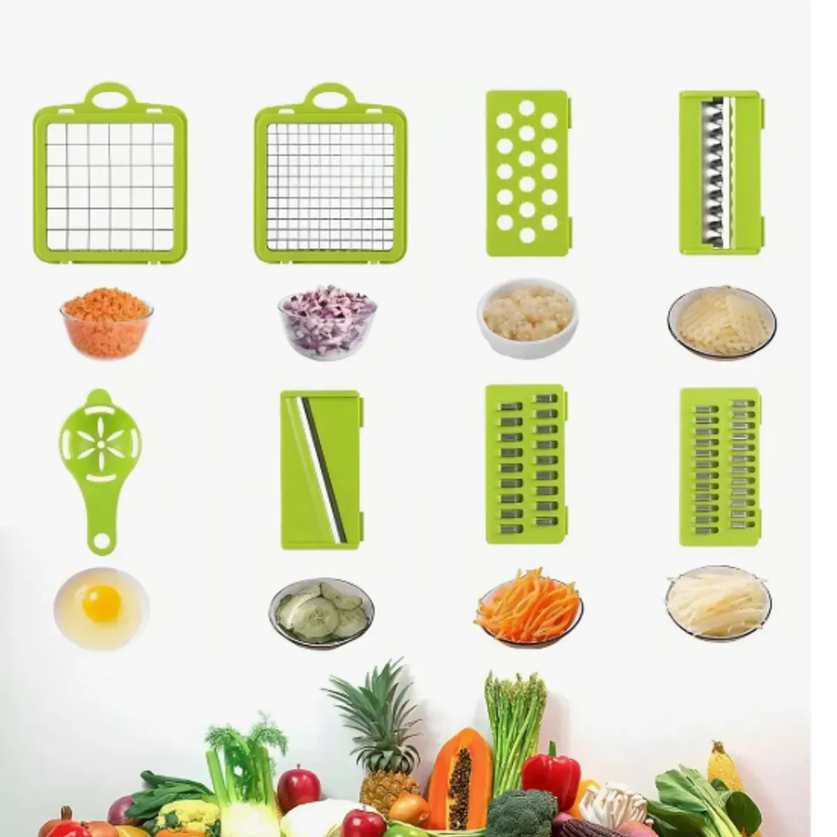 GENERICO - Picadora Ralladores Cortador De Verduras Fruta Manual Verde