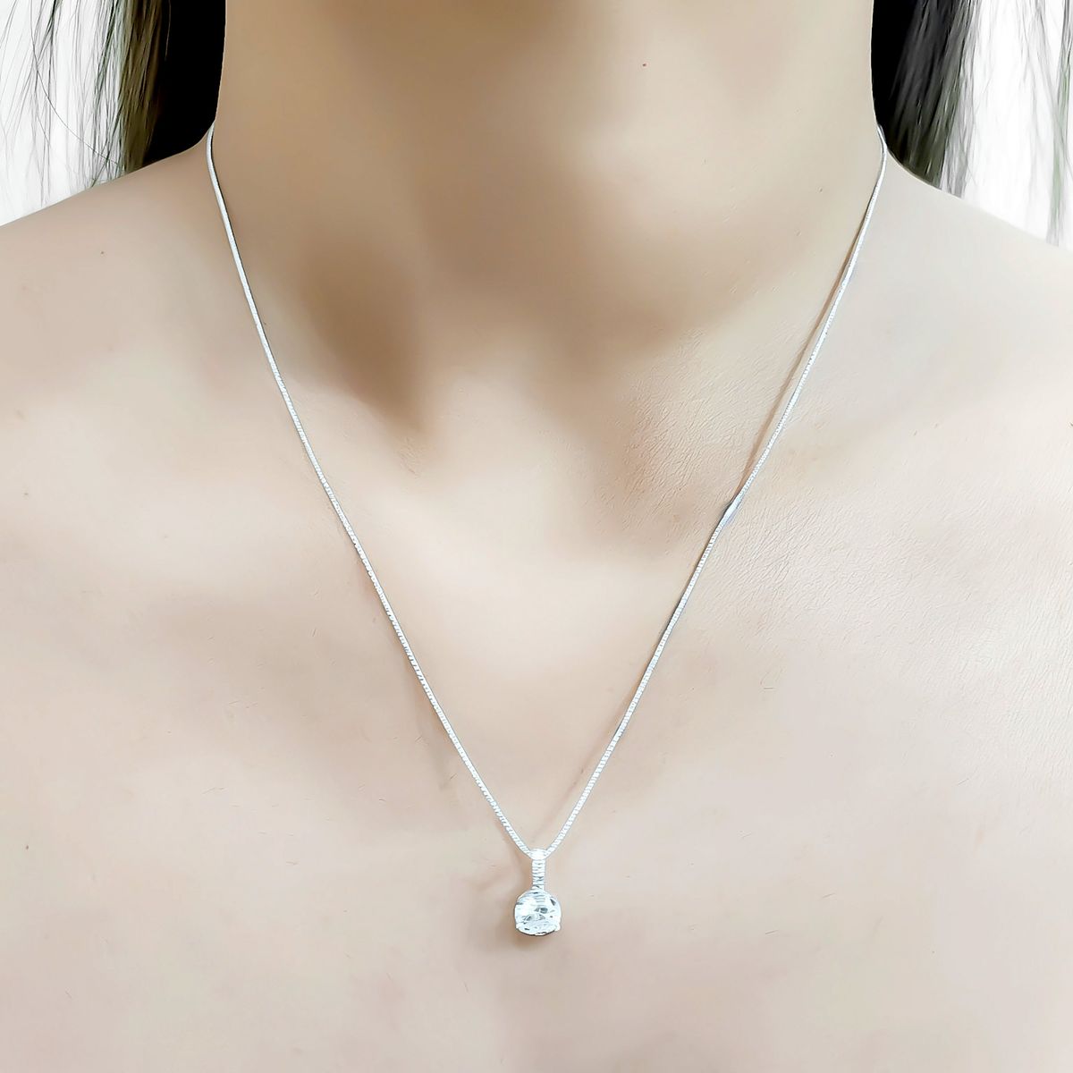 COGGIOLA - Collar Punto De Luz Virginia Circón Blanco Plata Fina 925