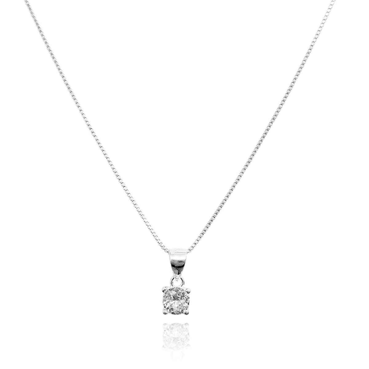 COGGIOLA - Collar Punto De Luz Blanco 4 Grifas Plata Fina 925