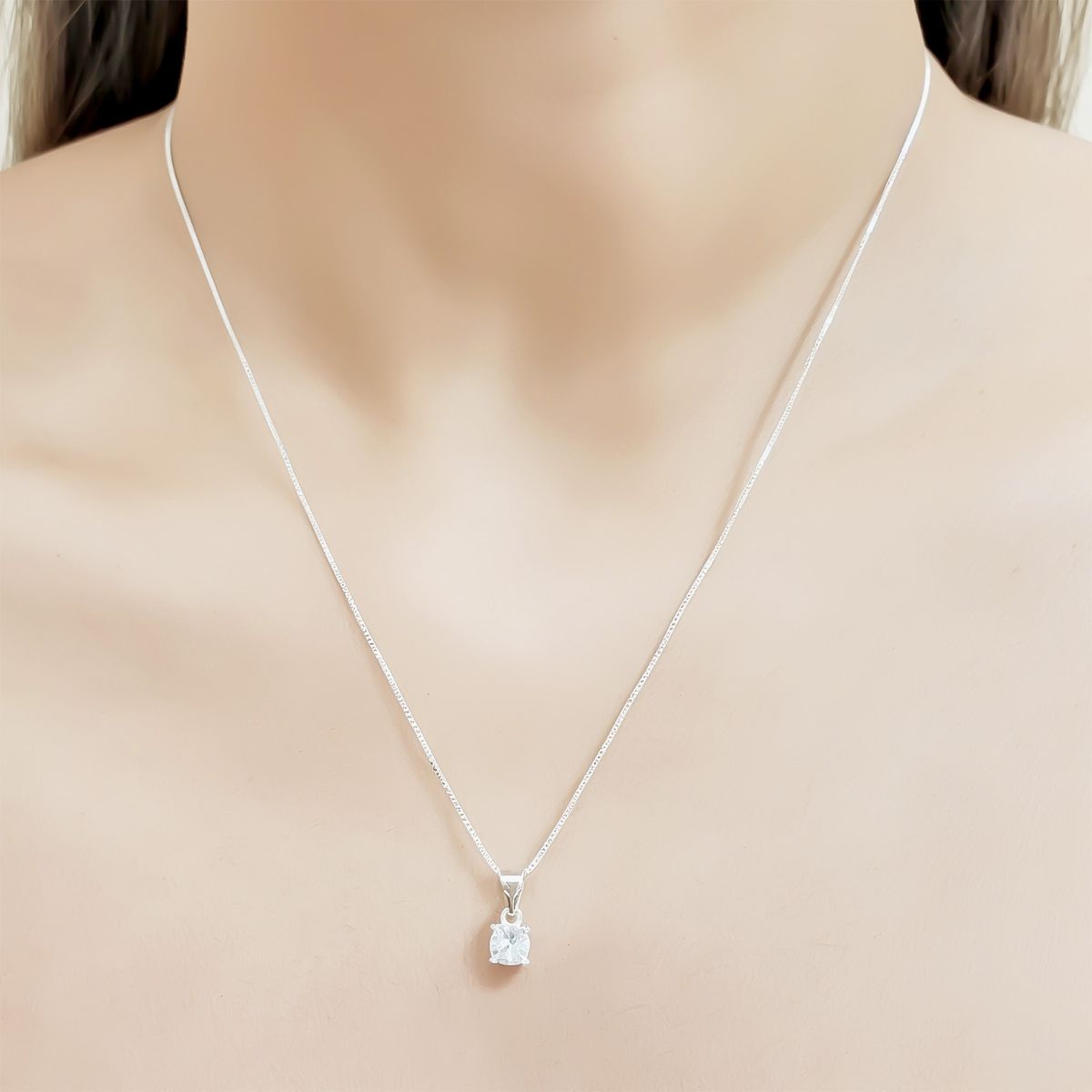 COGGIOLA - Collar Punto De Luz Blanco 4 Grifas Plata Fina 925